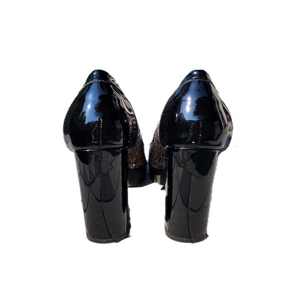 Betsey Johnson Adison Rhinestone Faux Patent Leather Loafers 7 - Picture 5 of 10